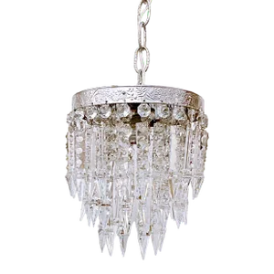 Mid 20th Century Italian Silver Upside Down Layered Cake Chandelier