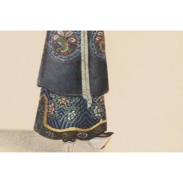 Pair Chelsea House Finely Framed Chinese Court Figures in Collage on Paper For Sale In New York - Image 6 of 16