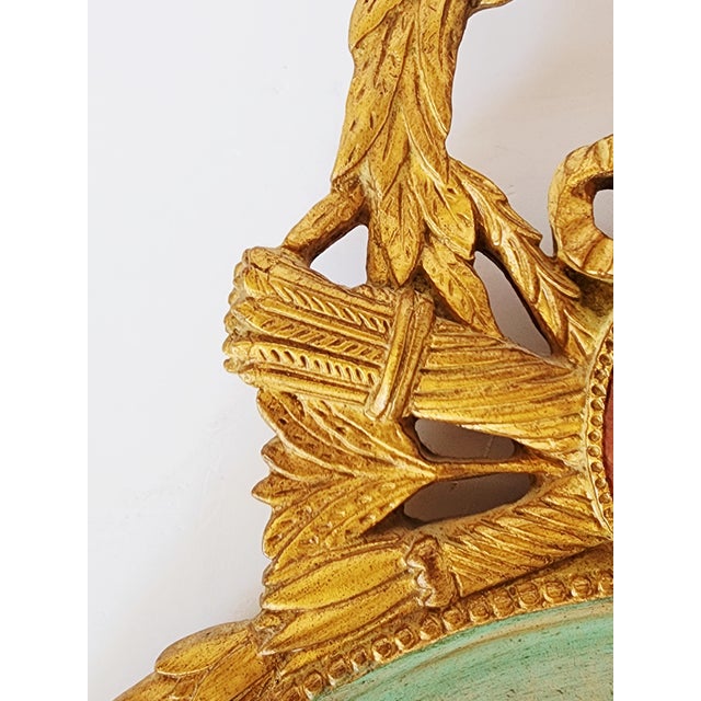 Carver's Guild Fleur-De-Lis Giltwood Painted Mirror For Sale - Image 9 of 15