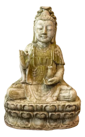 1940s Carved Marble 3 Feet High Siddhartha
