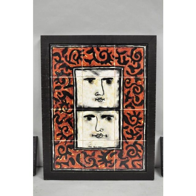 Modern Modern Pablo Picasso Style Ceramic Tile Wall Art Set, Victor Alves 2009 - 3 Pieces For Sale - Image 3 of 12