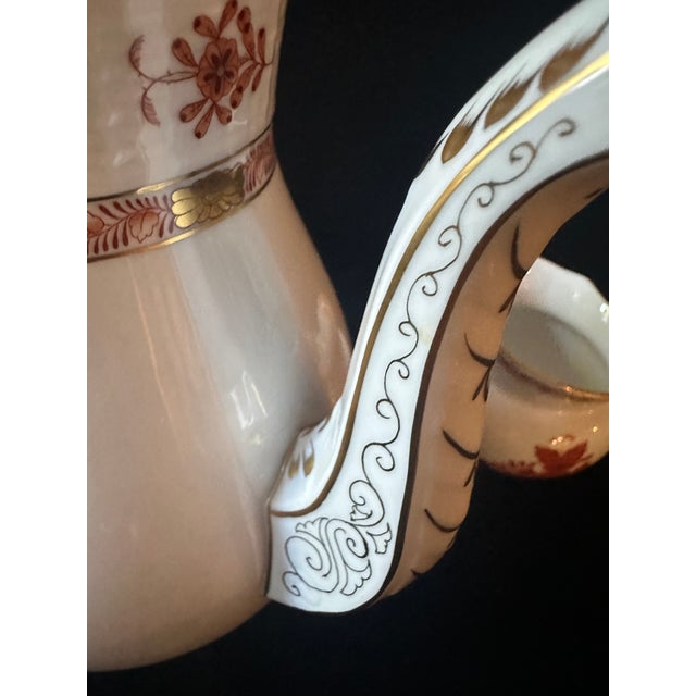 Chinese 1990s Herend Chinese Bouquet Rust Coffee Set Apponyi Orange Aog Handpainted Coffee Pot Sugar & Creamer For Sale - Image 3 of 3