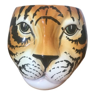 Vintage 1970s Tiger Planter For Sale