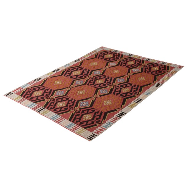Rug & Kilim Handwoven Vintage Mid-Century Kilim Rug Tribal Geometric Pattern by Rug & Kilim For Sale - Image 4 of 5
