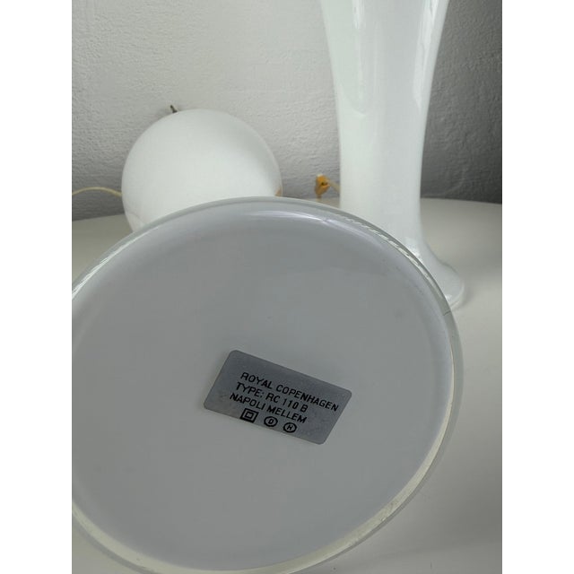 Napoli Opaline Glass Table Lamps from Royal Copenhagen, Denmark, Set of 2 For Sale - Image 6 of 7