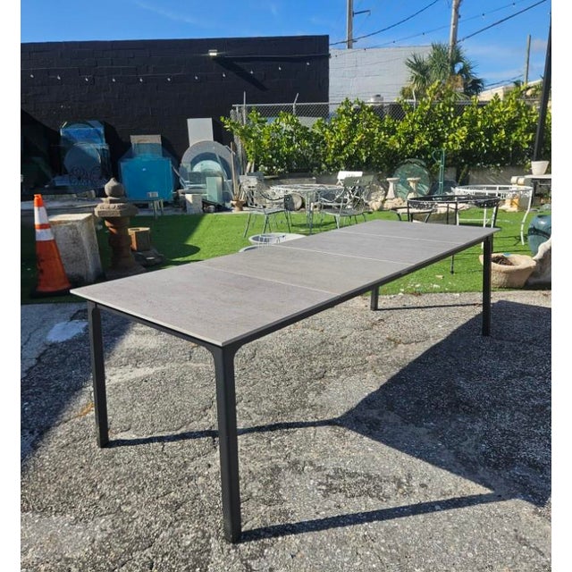2020s Brown Jordan Adapt 96” Outdoor Dining Table – Nebbia Dekton Stone Top – Contemporary Aluminum Frame For Sale - Image 5 of 9