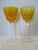 Bohemian Canary Yellow Cased Cut to Clear Vintage Wine Glasses - a Pair For Sale - Image 13 of 13