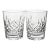 Late 20th Century Waterford Crystal Lismore Double Old Fashioned Glasses Set of 2 For Sale