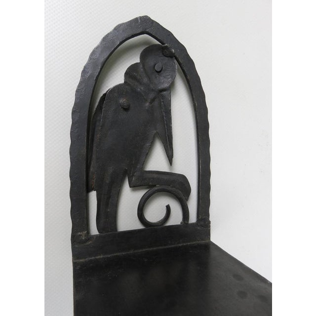 Art Nouveau Wrought Iron Book Supports Marabu in the style of Edgar Brandt, 1890s, Set of 2 For Sale - Image 12 of 18