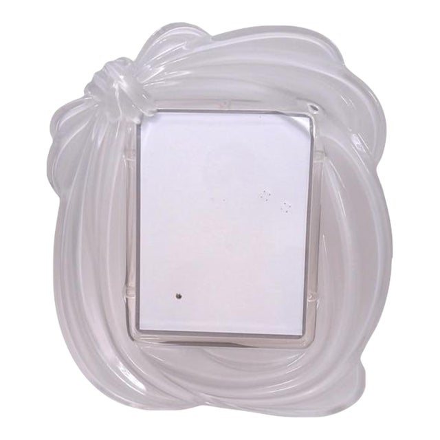 Mikasa Large 15x14 Crystal Bow Frame for 7x9 Picture Wedding Regency Frosted For Sale