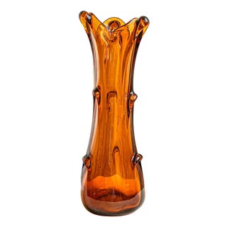 Sękacz Cognac Glass Vase from Huta Szkła Ząbkowice, Poland, 1970s For Sale