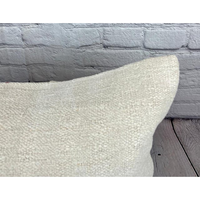 Turkish 16 x 24 Hemp Pillow Turkish Cushion Natural White Pillow Cushion Cover For Sale - Image 3 of 4