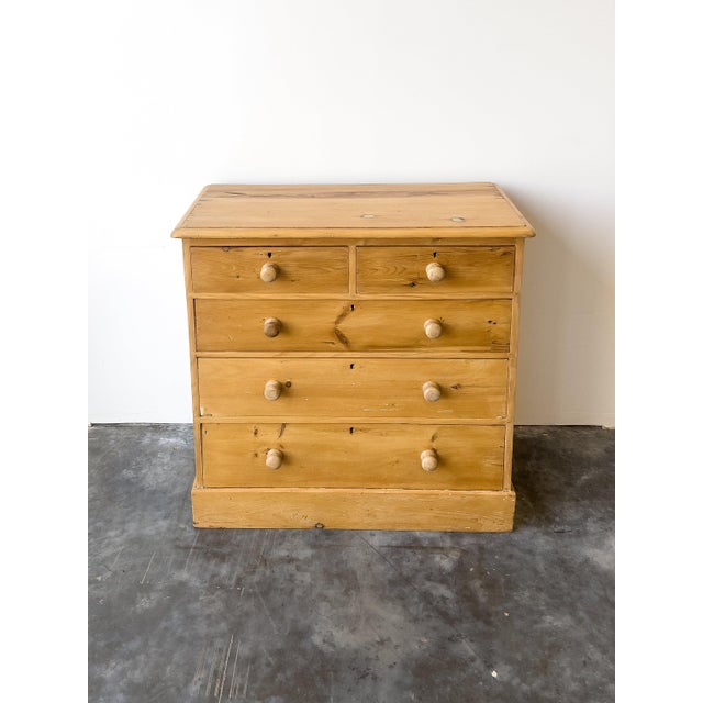 Mid 19th Century Antique English Pine Chest of Drawers With Block Plinth Base For Sale - Image 5 of 10