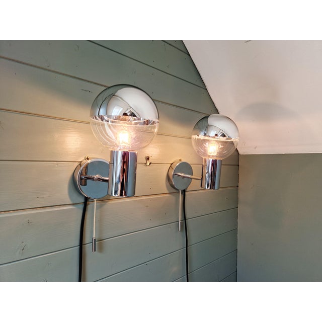Space Age Wall Sconces in Chromed Metal by Motoko Ishii for Staff Leuchten, 1970, Set of 2 For Sale - Image 14 of 17