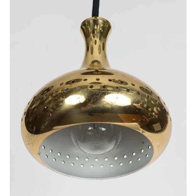 Brass 1950s Hans-Agne Jakobsson Perforated Brass Pendant for Markaryd For Sale - Image 8 of 13