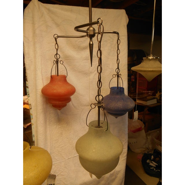 Mid-Century Modern Hand Blown Glass Chandelier | Chairish
