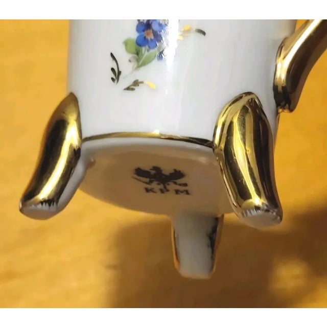KPM Porcelain Antique Kpm Footed Coffee Cup Saucer Berlin German For Sale - Image 4 of 6
