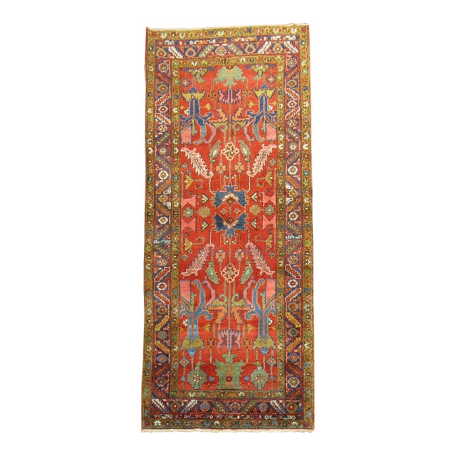 Early 20th Century Antique Heriz Runner - 3'7" x 7'7" For Sale