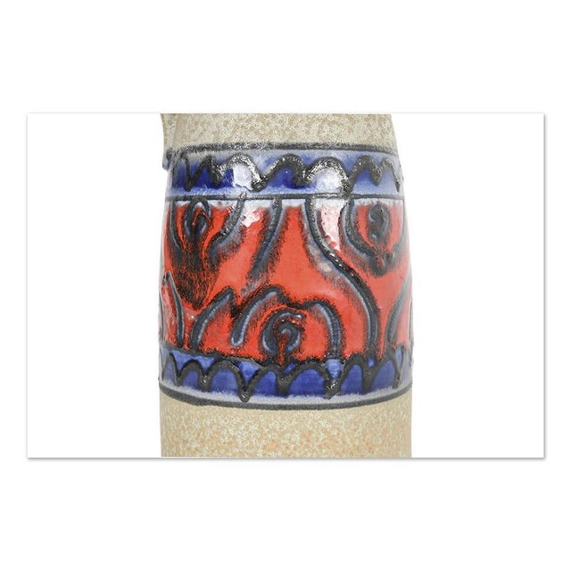 Vintage White and Blue Ceramic Jug For Sale - Image 4 of 6