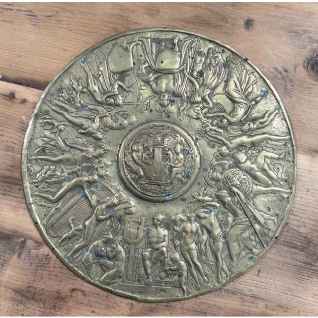 Gilt Bronze Tondo with Mythological Decoration The Arts and the Muses, 19th Century For Sale - Image 4 of 9
