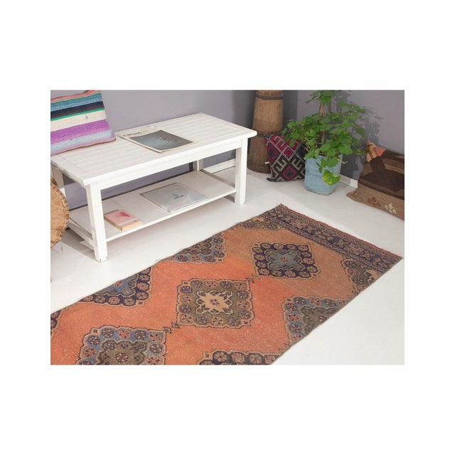 Vintage Turkish Decorative Runner Rug - 2`11" X 10`3" For Sale In Los Angeles - Image 6 of 6