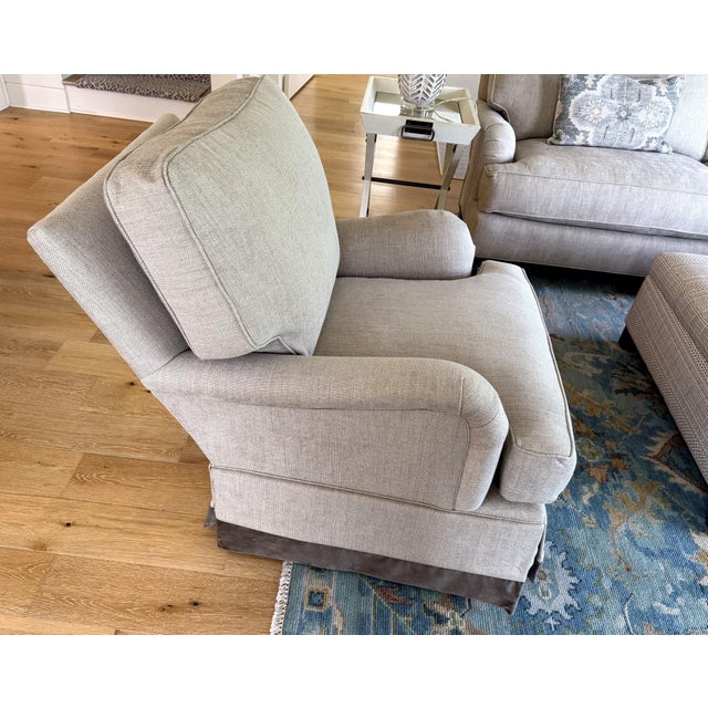 English Lee Industries 2452 English Roll-Arm Sofa in Sandstone — Bench-Made For Sale - Image 3 of 4