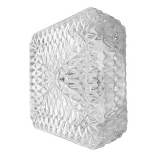 Vintage Glass Wall or Ceiling Light, 1970s For Sale
