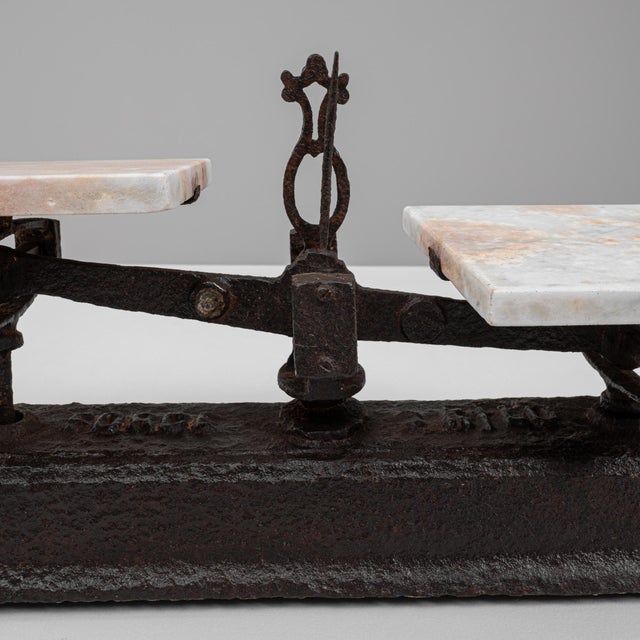 19th Century French Iron & Marble Scale For Sale - Image 16 of 18