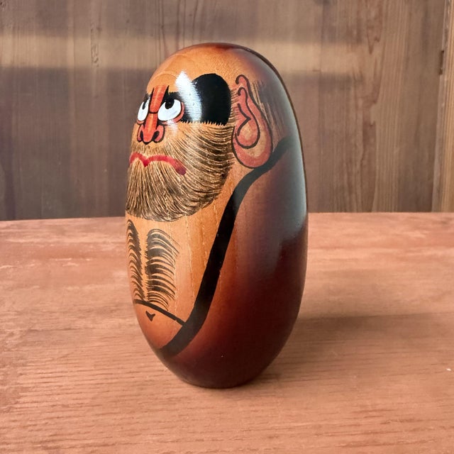 Vintage Japanese Daruma in Keyaki Wood by Gōno Seifū, 1980s For Sale - Image 4 of 10