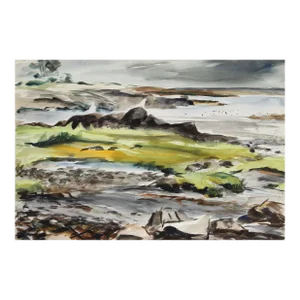 1950s "Seaside 76" Watercolor Painting by Eve Nethercott