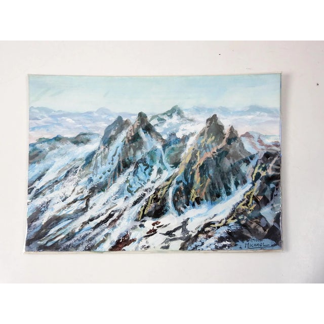Rustic Cascade Mountains Landscape Painting by Simon Michael For Sale - Image 3 of 4