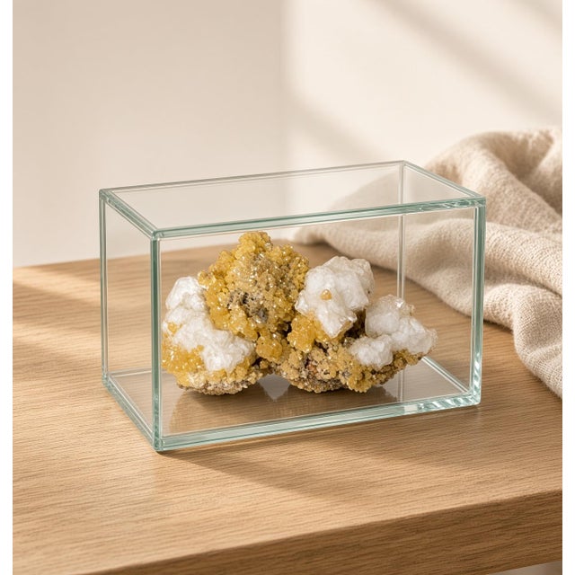 Stone Biophilic Yellow Crystal Mineral Cluster Sculpture / Specimen For Sale - Image 7 of 7
