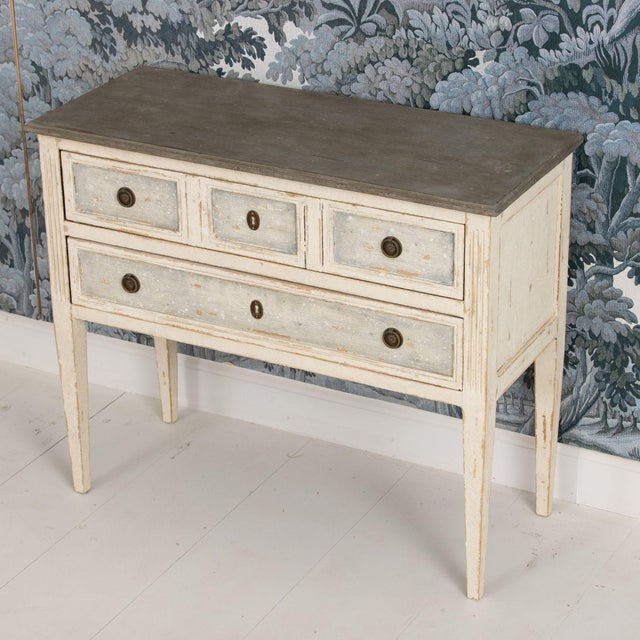 French Louis XVI Style Bedside Commode in Original Paint, Circa 1910 For Sale - Image 10 of 16