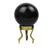 Late 20th Century Solid Black Onyx Stone Orb Ball on Tripod Brass Base For Sale