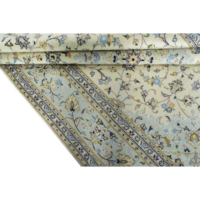 Hand-Knotted Oriental Rug Kashan Kork Rug in Pastel Shades & Fine Pile Wool For Sale - Image 10 of 13