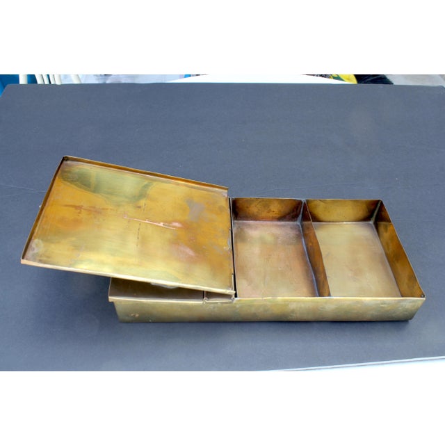 Rare Brass Dutch-Style Inkstand Treasury Circa 18th Century For Sale - Image 4 of 15
