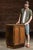 Antique glass-front display cabinet. This handsome cabinet features dual framed glass doors with a locking mechanism,...