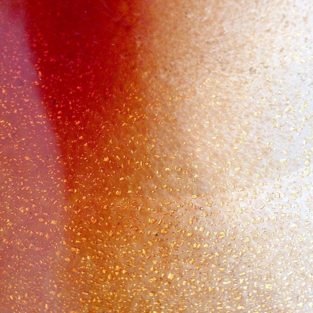 Mid-Century Modern Vintage Murano Seguso Rusty Red Gold Flecks Pulveri Italian Art Glass Mid Century Decorative Bowl For Sale - Image 3 of 5