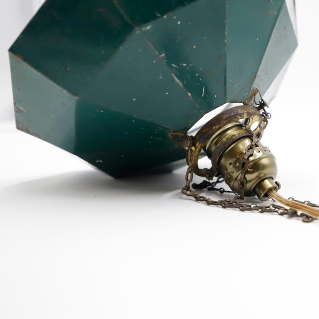 Early 20th Century Industrial Pendant Lamp totally handmade For Sale - Image 15 of 17