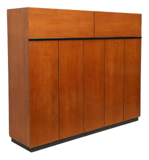 Large Vintage Teak Wardrobe with Hanging and Shelving Sections, 1960s