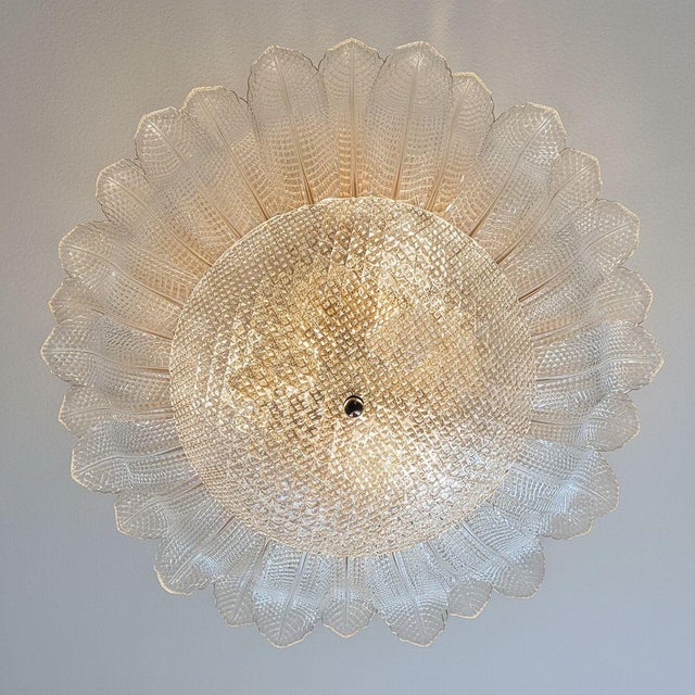 Mid-Century Modern 1970s Mid-Century Modern Murano Glass Large Flush Mount For Sale - Image 3 of 9