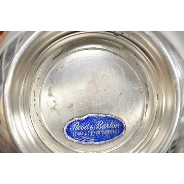 Vintage Reed & Barton 1120 Blue Enamel Silver Plated Small 6.5" Footed Bowl For Sale - Image 9 of 10