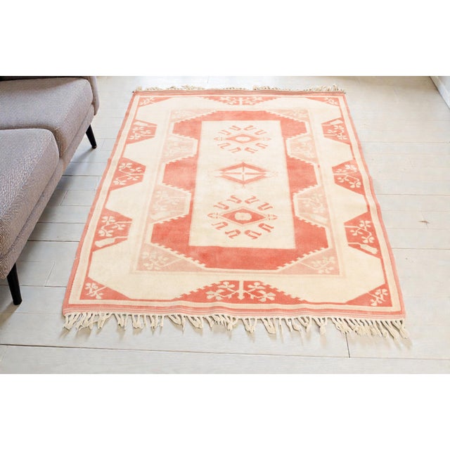 Tan Mid 20th Century Small Handknotted Floor Rug For Sale - Image 8 of 10