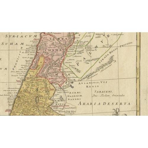 Hand-Colored Holy Land Map of Palestine from Homann Heirs, 1744 For Sale - Image 4 of 11
