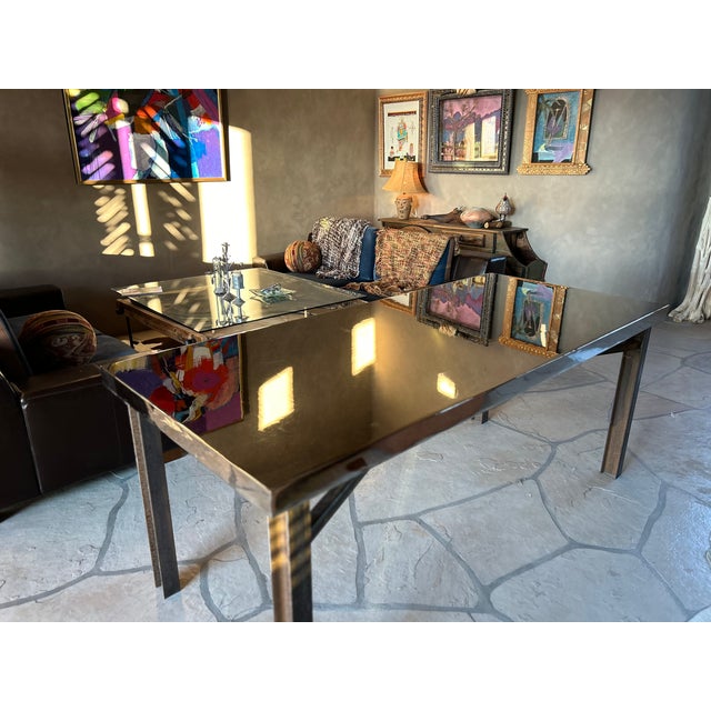 Brutalist Industrial Modern Dining Table, Solid Steel, Chrome Plated. For Sale In Phoenix - Image 6 of 18