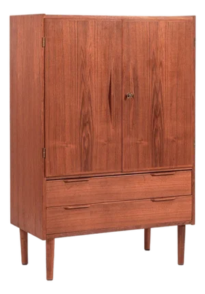 Mid Century Danish Teak Wood Storage or Bar Cabinet