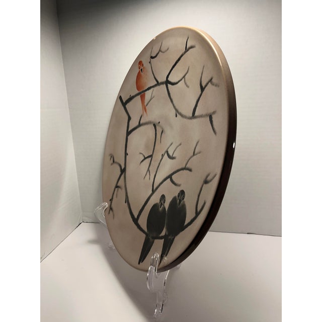 Beige Mid-Century Modern Cole Merris California Art Pottery Hand Painted Platter For Sale - Image 8 of 9