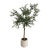 Faux Olive Tree + White Planter For Sale
