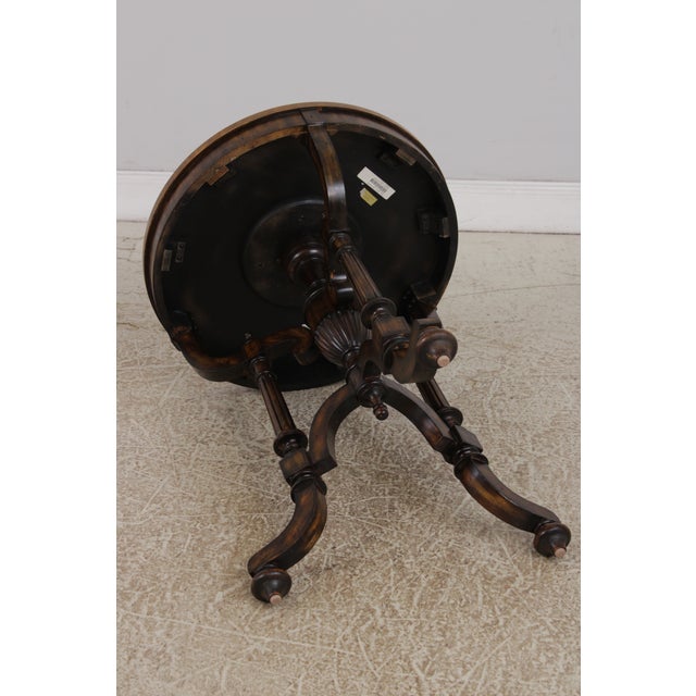 Maitland Smith Round Mahogany Pedestal Lamp Table For Sale - Image 15 of 16