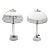Pair Mid Century Italian Lamps With Lucite Base and All Glass Shades For Sale